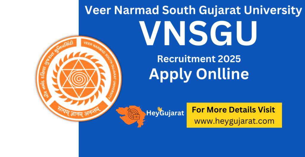 VNSGU Temporary Assistant Professor, Temporary Teaching Assistant Recruitment 2025