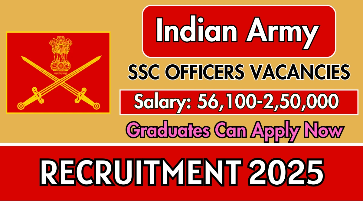 Indian Army SSC Officers Recruitment 2025, Apply Online