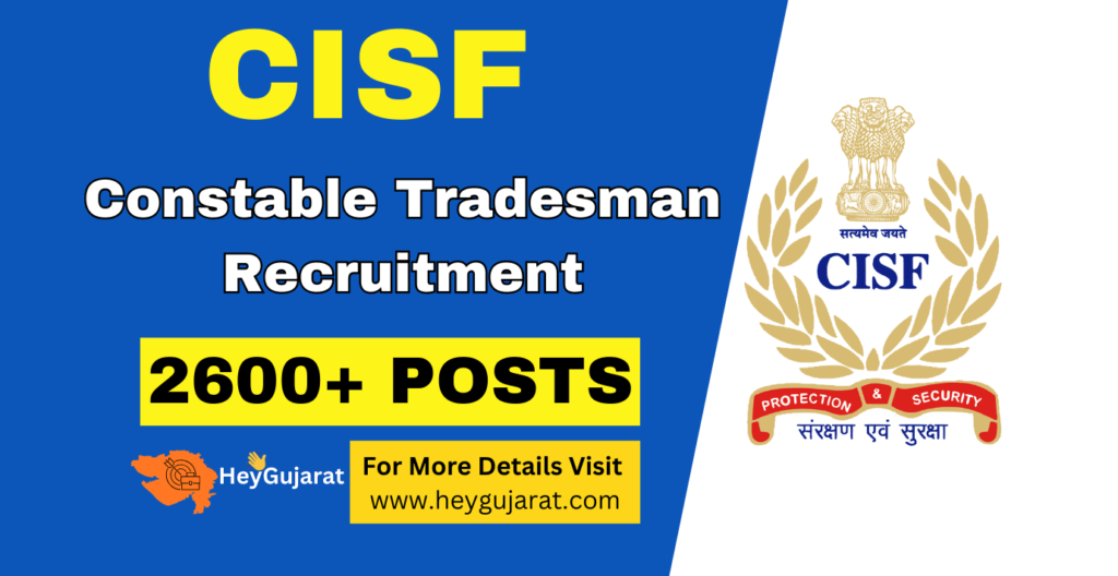 CISF Constable/Tradesman Recruitment 2025 for 1161 Posts, Apply Online