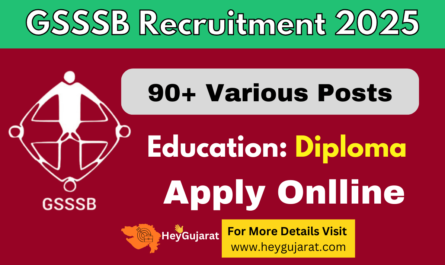 GSSSB Recruitment 2025 Apply Online for 95 Posts in Gujarat