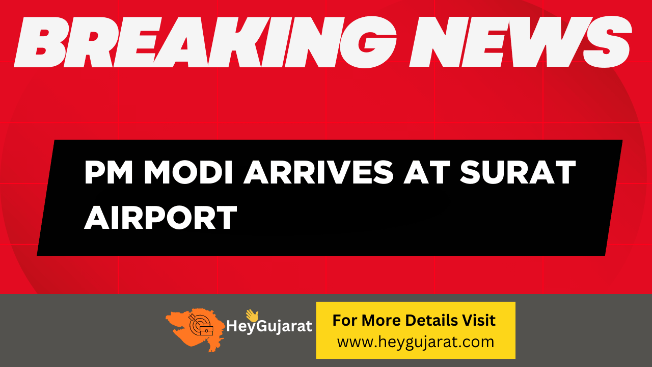 PM Modi Arrives at Surat Airport